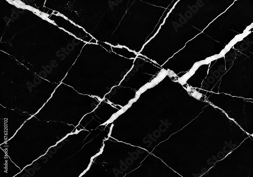 Intense White Veins on Black Marble for Dramatic Effect