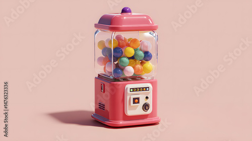 3D gacha machine with capsule balls