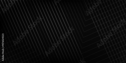 Black abstract background design. Premium stripe texture for banner  business backdrop. Dark horizontal vector template modern natural simple good art