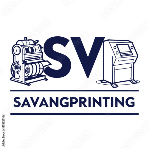 SV Savangprinting Logo – Modern Print and Design Business Branding Template