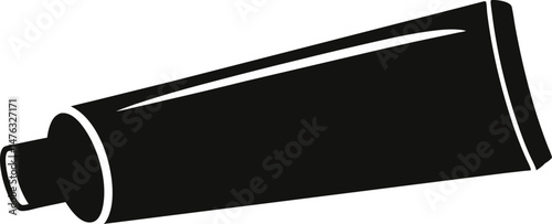 Toothpaste Tube Silhouette Vector Illustration Black