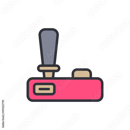Stylized Illustration Of Retro Game Console Controller On Transparent Canvas