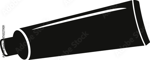 Toothpaste Tube Silhouette Vector Illustration Black