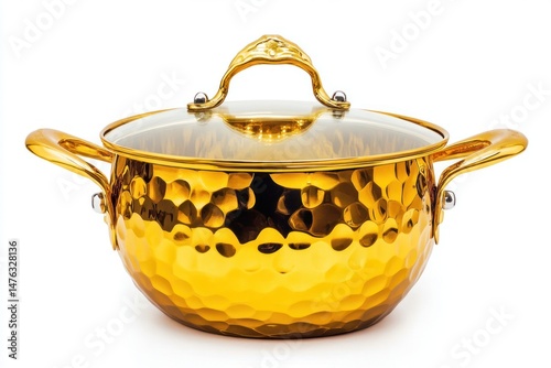 non-stick saucepan with lid isolate on white background