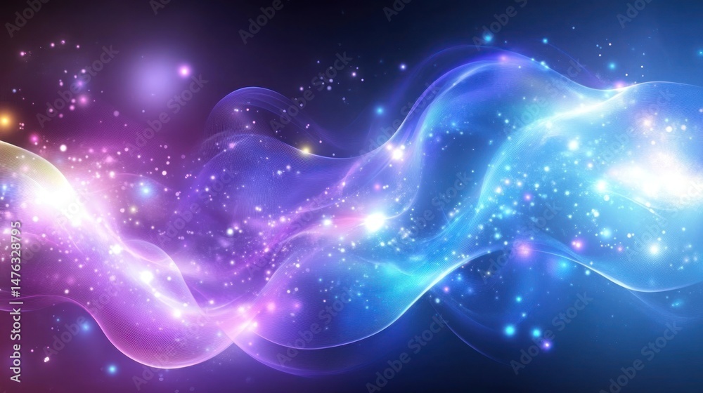 Fototapeta premium Abstract glowing wavy nebula