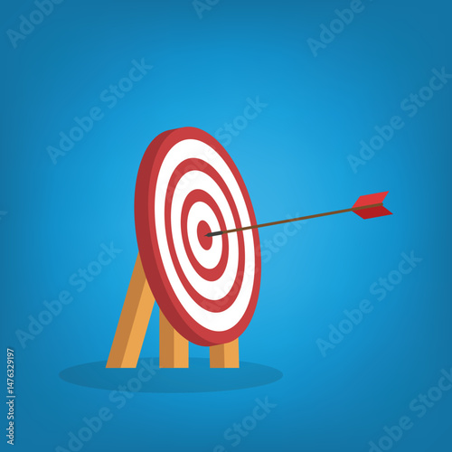 Red arrow hits the center.
