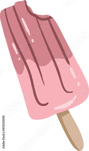 strawberry ice cream isolated on white