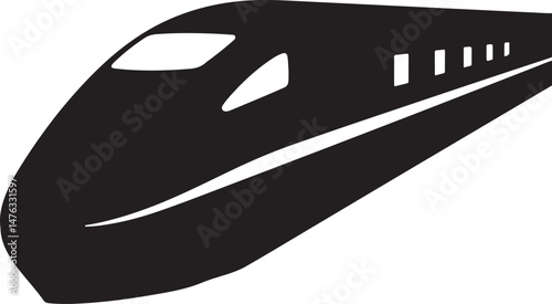 High speed train silhouette icon vector, Bullet train silhouette vector illustration