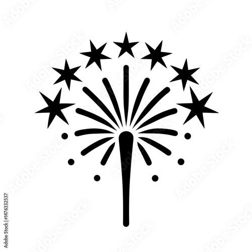 fireworks celebration icon vector illustration