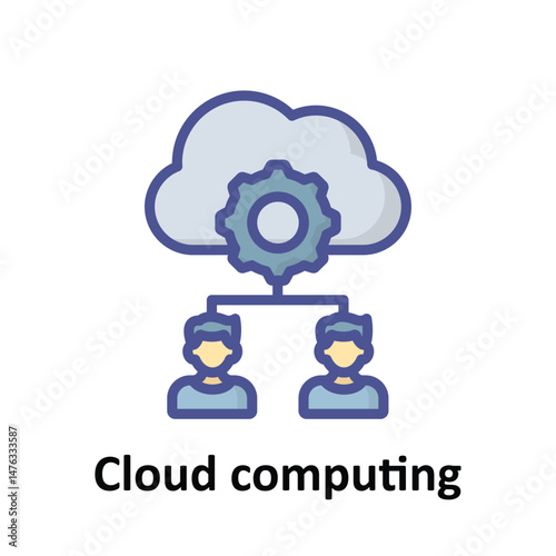 Cloud computing Vector icon which can easily modify or edit