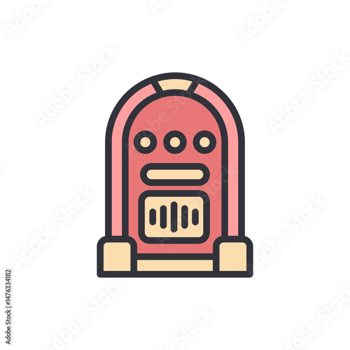 Retro Jukebox Illustration Classic Design For Nostalgic Musical Experience