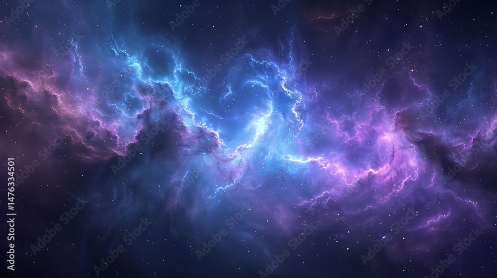Fototapeta premium Bright celestial formations lighting up colorful infinite space high resolution picture
