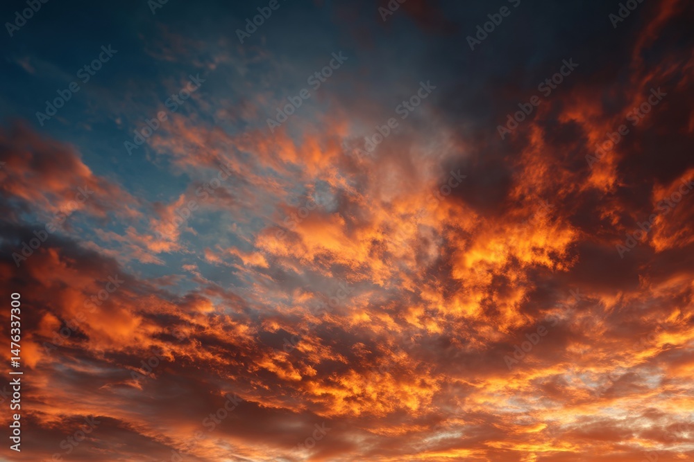 Fototapeta premium Stunning sunset cloudscape for peaceful backgrounds and relaxing visuals