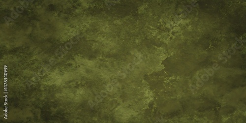 Green brown abstract watercolor. Olive color. Art background for design. Old, grunge, dirty, distressed wall effect.