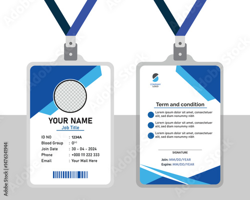 Modern ID card design template. Corporate identity card design. Professional employee id card. Vector Template.