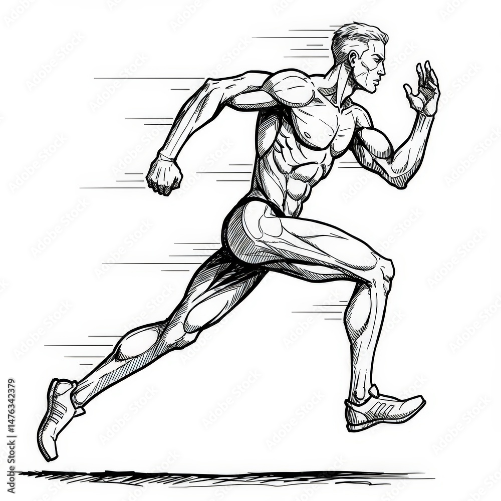 Fototapeta premium a man running in the race