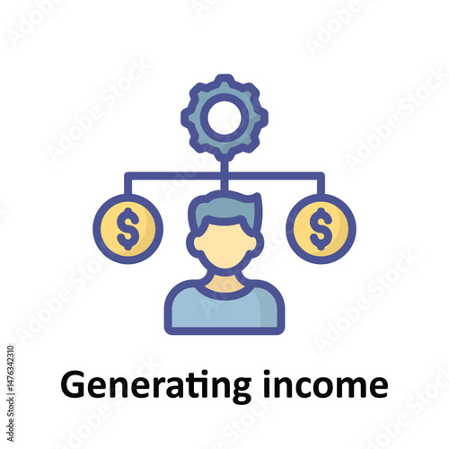 Generating income Vector icon which can easily modify or edit