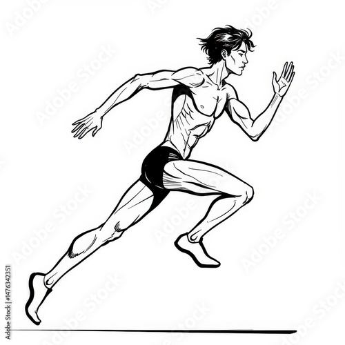 a man running in a race