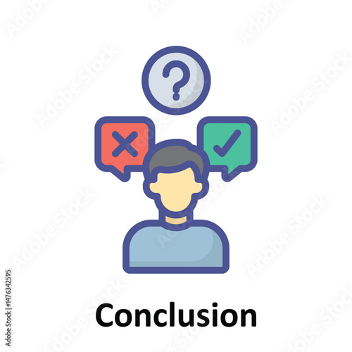 Conclusion Vector icon which can easily modify or edit