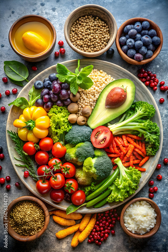 Wallpaper Mural Healthy food ingredients on a ceramic plate Torontodigital.ca