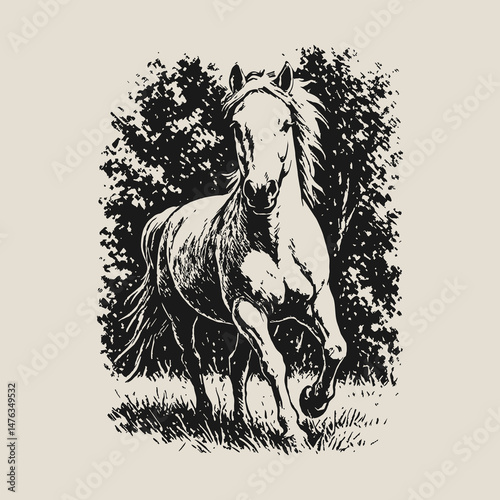 horse strong running.eps