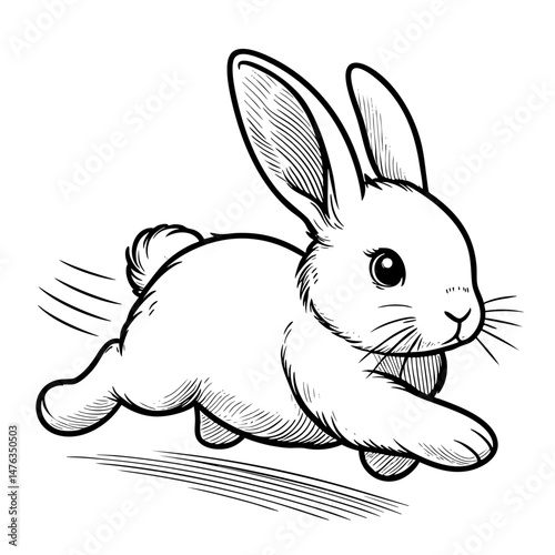 A Dynamic Sketch of a Running Rabbit