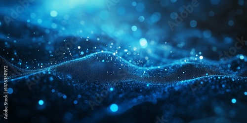 Blue light-speed background with a blur effect, a technology and science concept