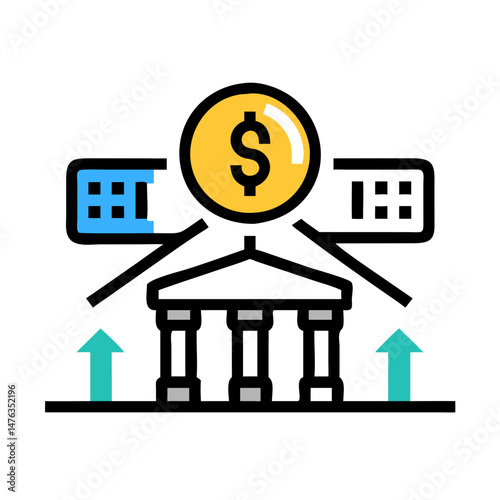 Economic Stability Icon Illustrating Financial Balance