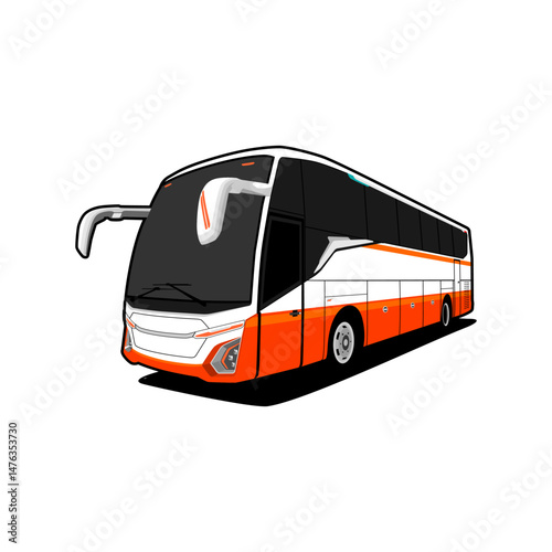 modern passenger bus transport illustration