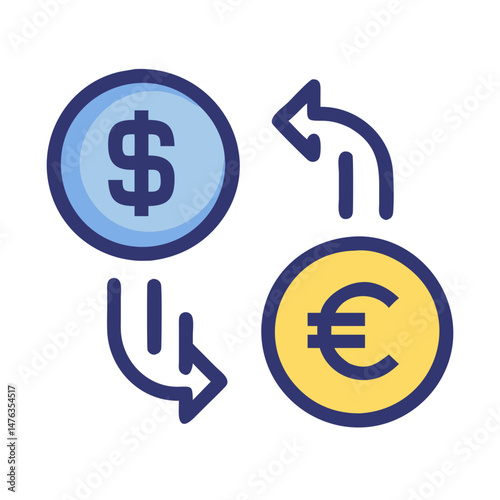  Foreign Exchange Market Icon with Symbols