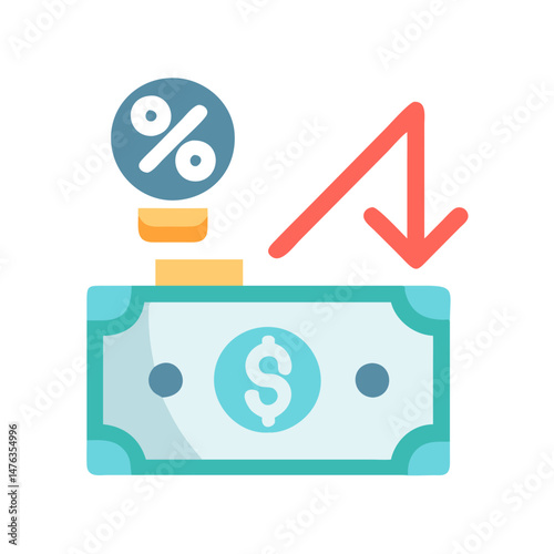  Inflation Rate Icon Indicating Economic Changes