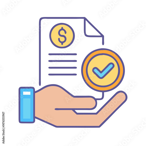  Effective Loan Approval Icon in Flat Style