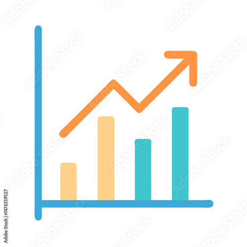  Financial Icon of Rising Chart Trends