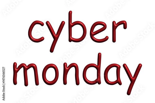 Cyber monday lettering 3d word Template for marketing ad, print, web, banner, poster, flyer