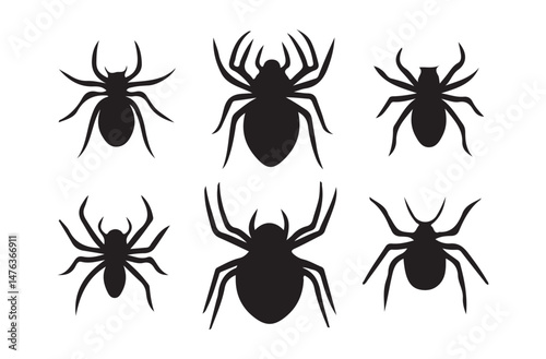 creative spider silhouette vector icons collection. Silhouette of black spider set. vector Illustration eps 10