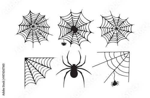 creative spider silhouette vector icons collection. Silhouette of black spider set. vector Illustration eps 10