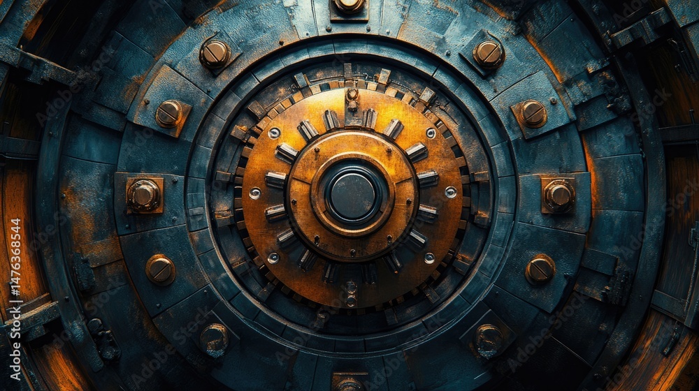 Intricate, metallic, circular machinery design. Intricate, metallic, circular machinery design.