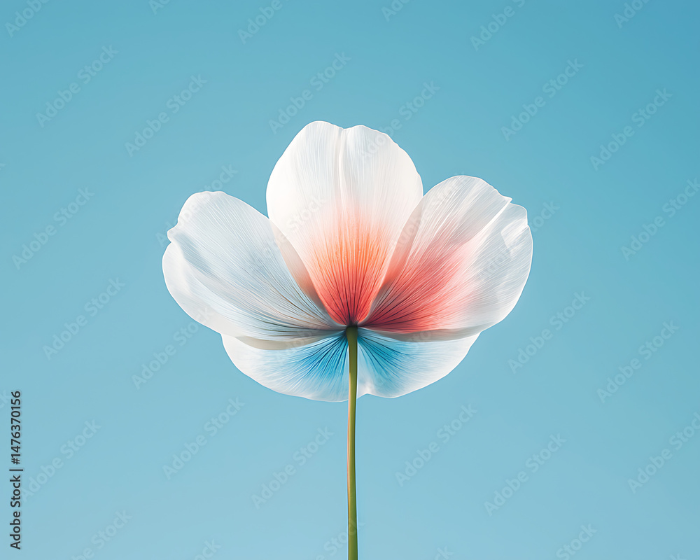 Obraz premium Soft Flower Against Light Blue