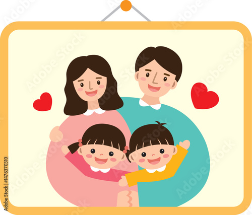가족사진 일러스트