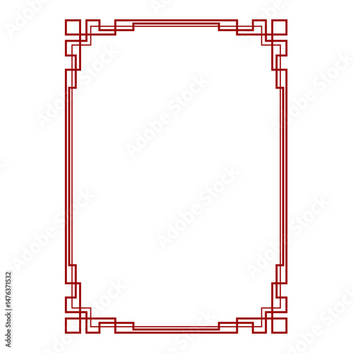red chinese border frame with...