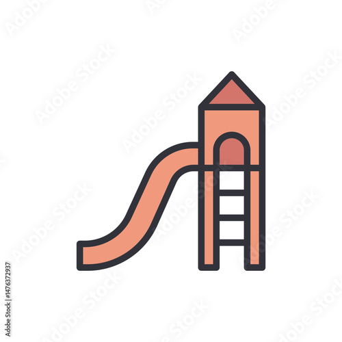 Playground Slide Illustration For Children's Outdoor Activity Concept