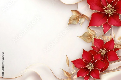 Elegant Poinsettias with Golden Accents