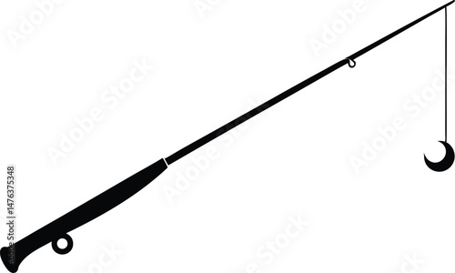 fishing rod silhouette vector, fishing rod icon
