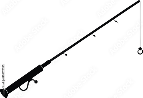 fishing rod silhouette vector, fishing rod icon