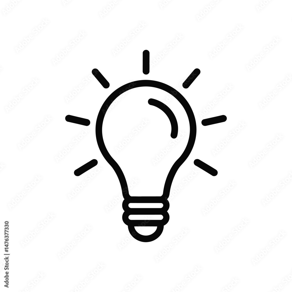 Light Bulb Icon - Idea and Innovation Symbol Light Bulb Icon - Idea and Innovation Symbol