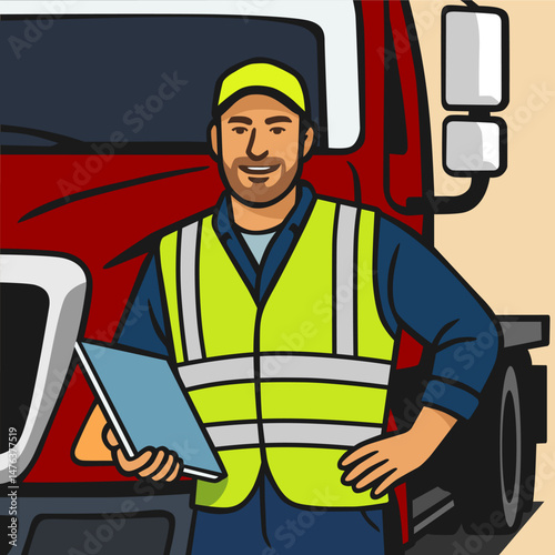 towing worker illustration.eps