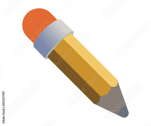 3D Pencil Icon Vector Illustration for Design and Education Projects