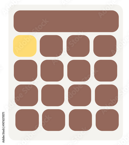 infographic of a calculator with labeled buttons and functions. Educational layout for math, finance, or office-related content. Clean and modern flat design.