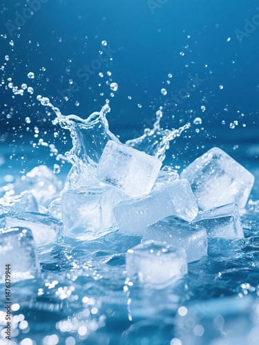ice cubes in water