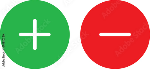 Plus and minus sign set. Vector